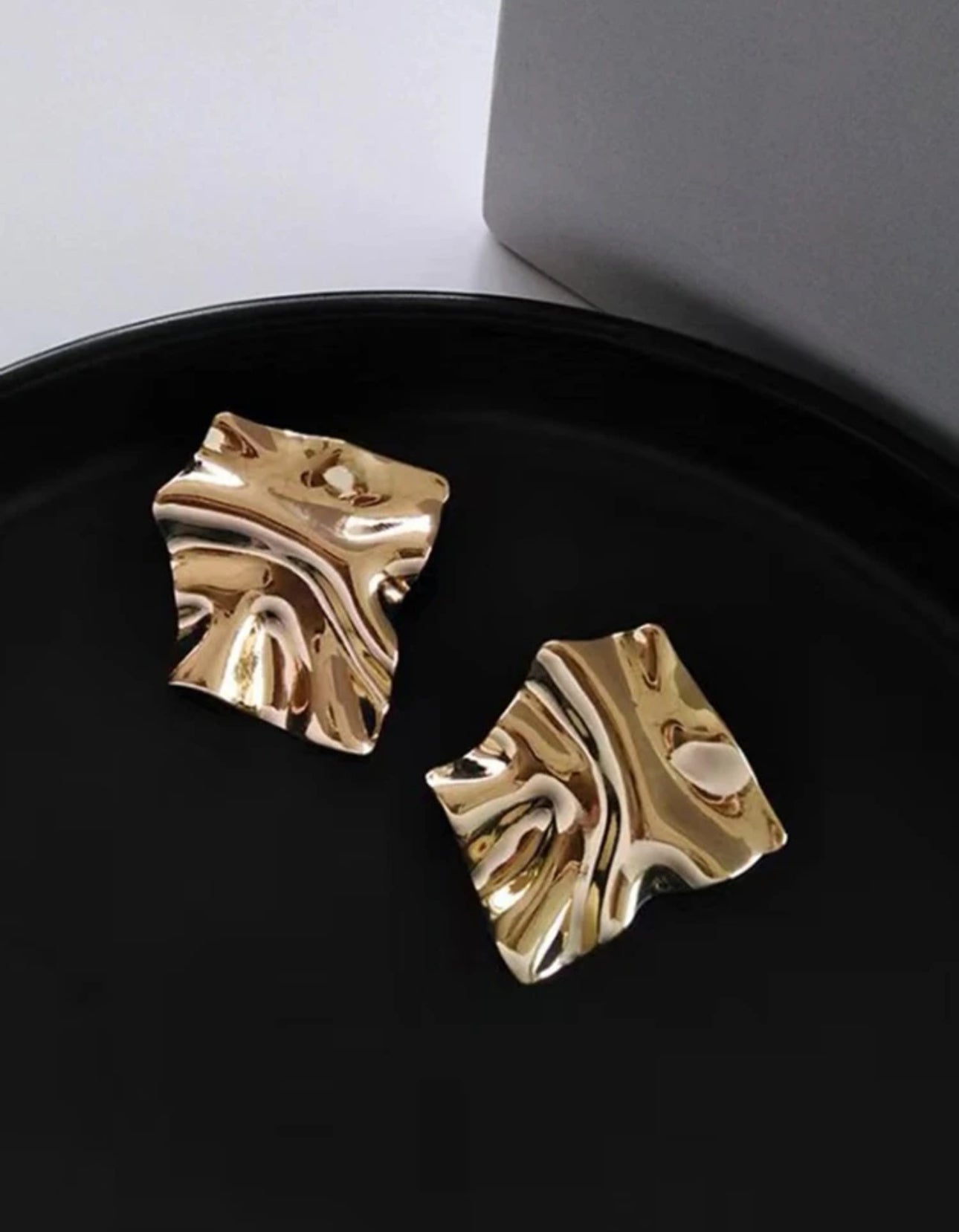 Textured gold earrings