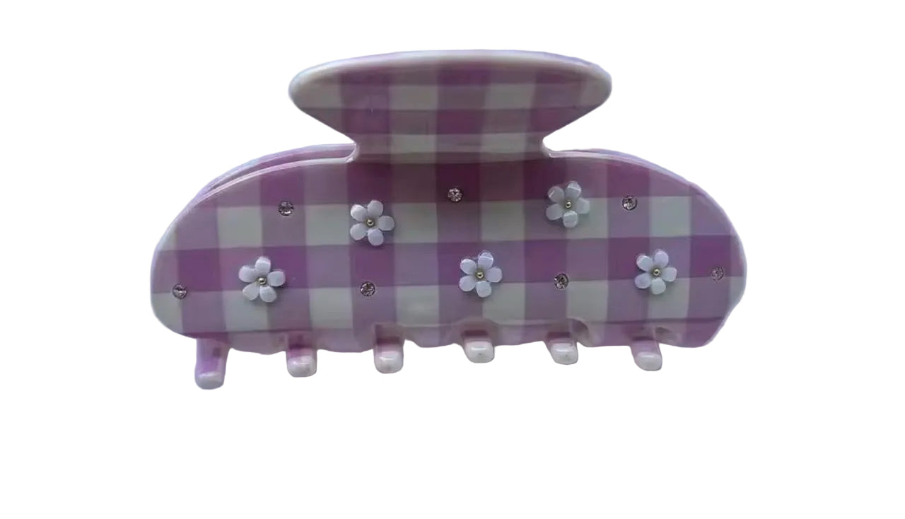 Gingham Daisy Hairclip