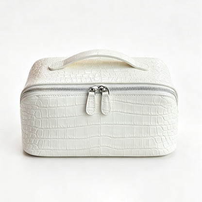 White Croc Divided Vanity