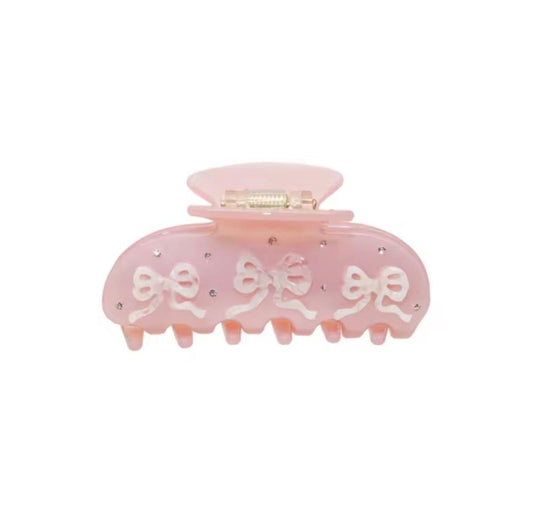 Pink Ribbon Charm Hairclip