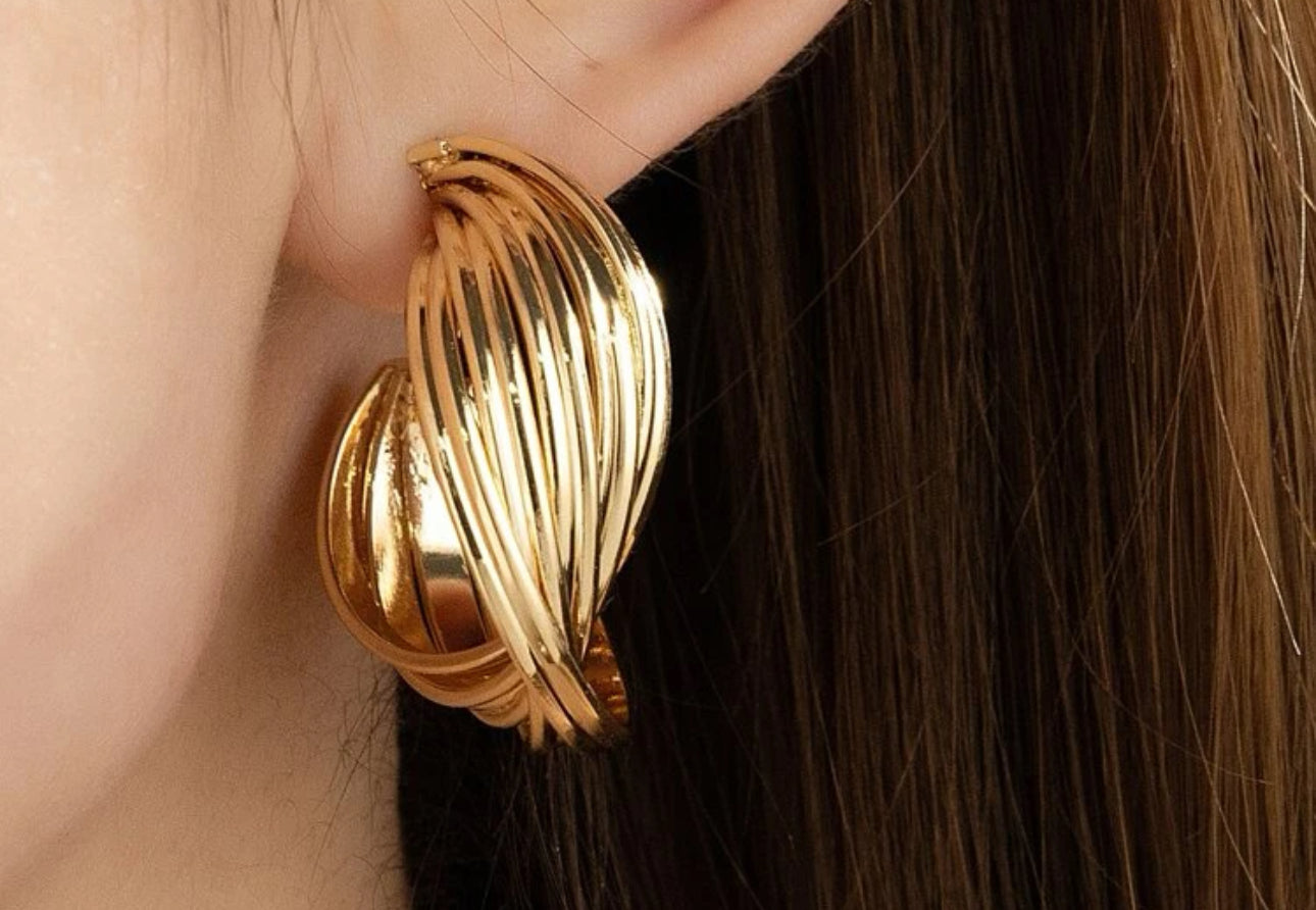 Twisted hoop earrings