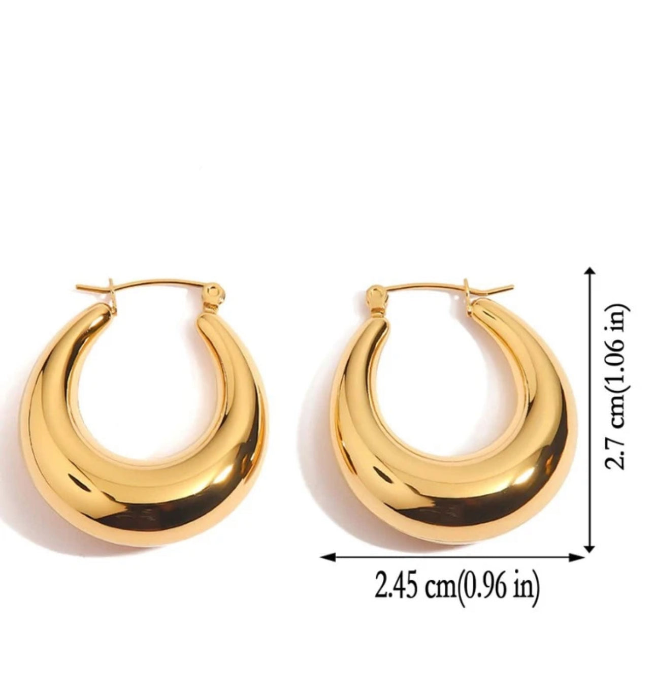 Gold circle earrings