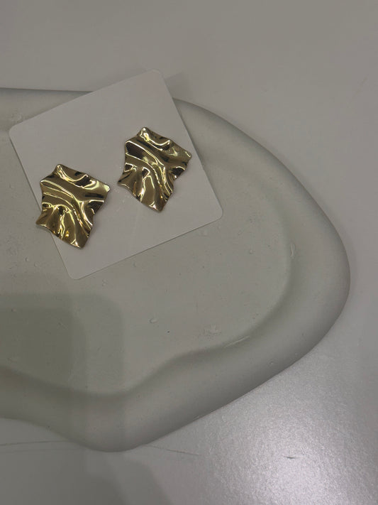 Textured gold earrings