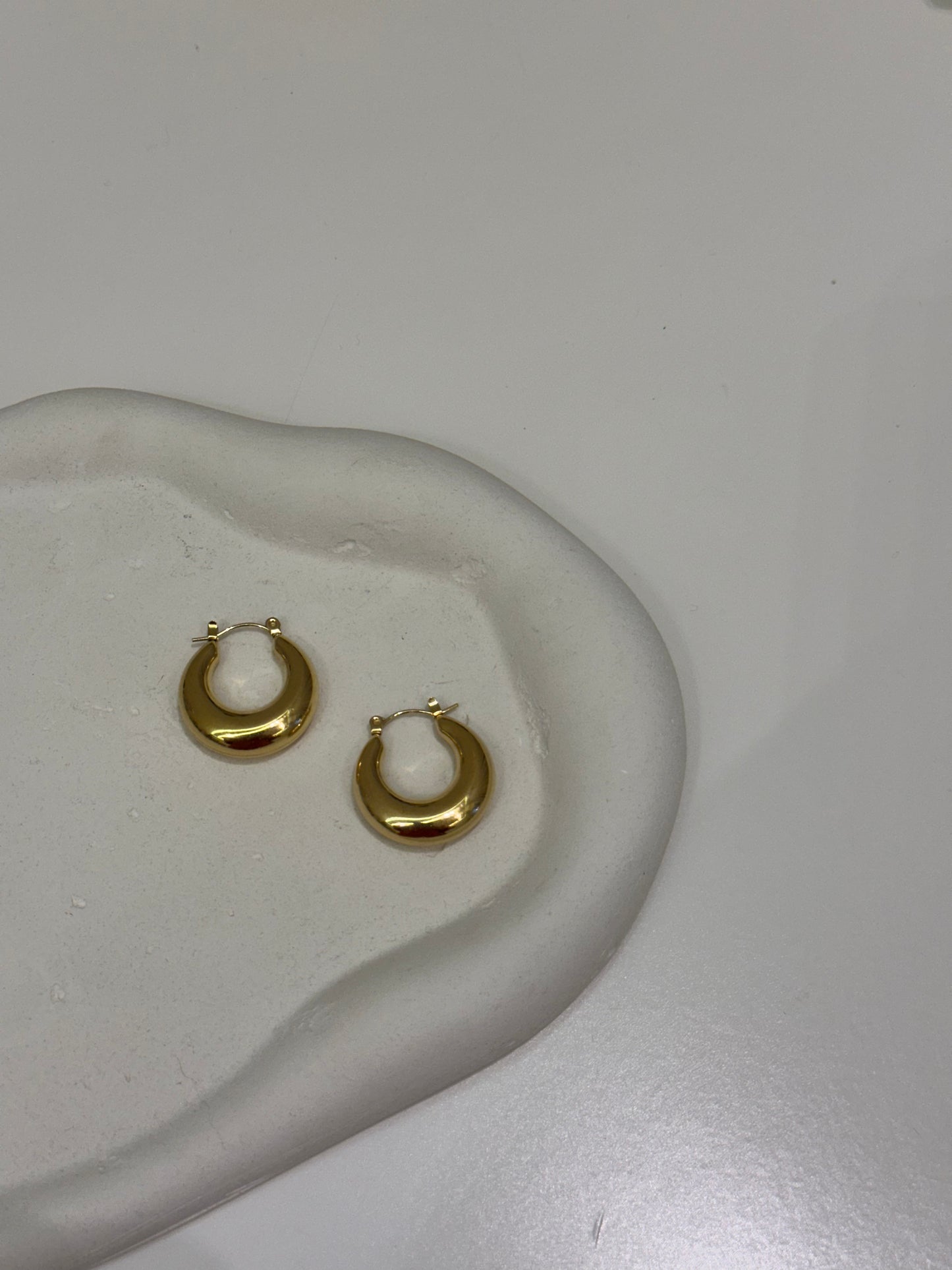 Gold circle earrings