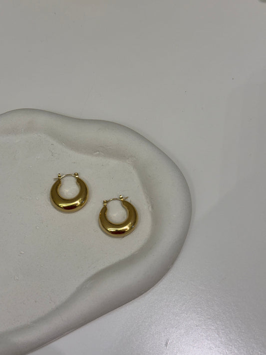Gold circle earrings
