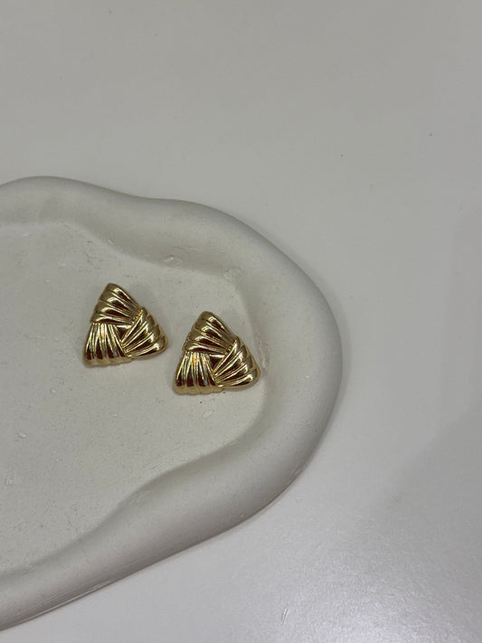 Triangle gold earrings